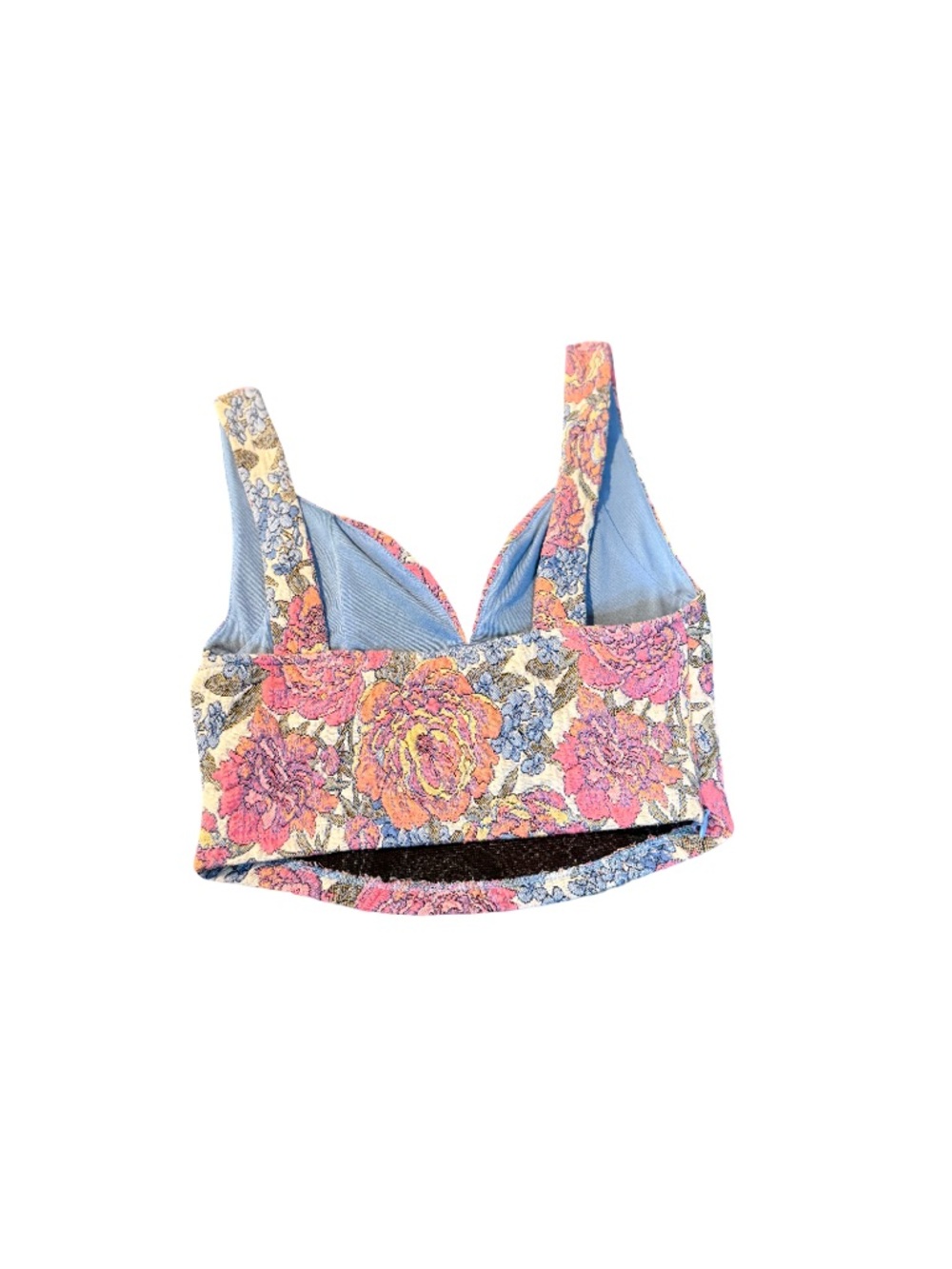 Floral Sweat Heart Cropped Top in Pink and Blue Size S Corset, Festival, Concert - Picture 7 of 8